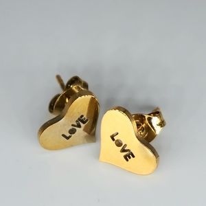 Madewell Jewelry Love Heart Studs 14k Gold plated Hypoallergenic Jewelry